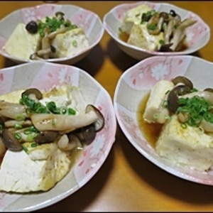 めんつゆで簡単！豆腐ソテーのしめじ掛け